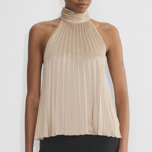 Y2K BCX Pleated High-Neck Sparkle Halter Top